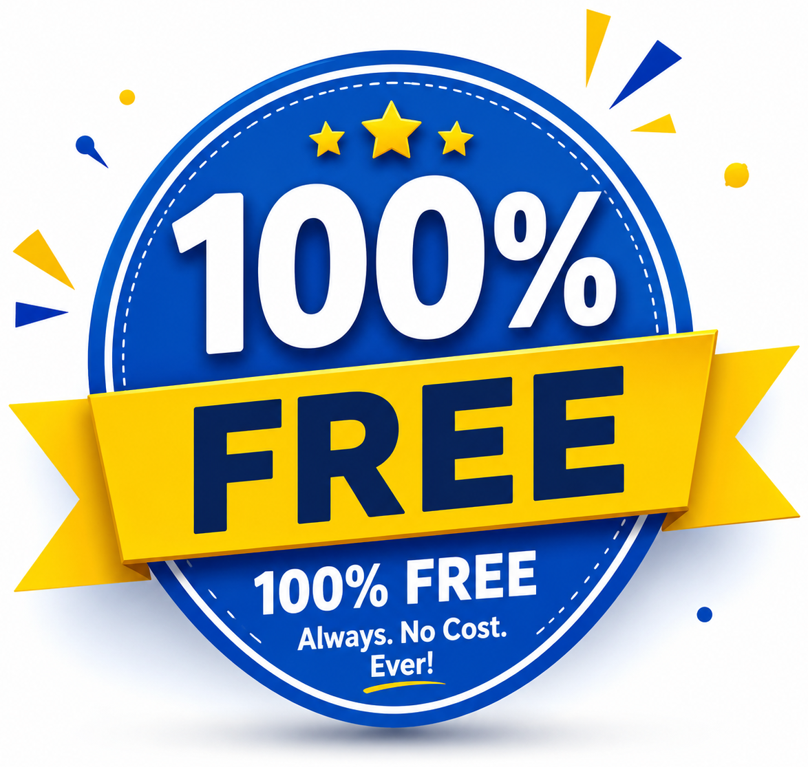 100% Free badge